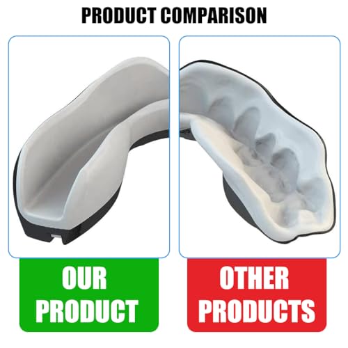 Proberos® Sports Mouth Guard, Teeth High-density Moulded Professional for Boxing, Football, MMA, Heat-Molded, Universal Size, Comfortable, Black 3 PCS