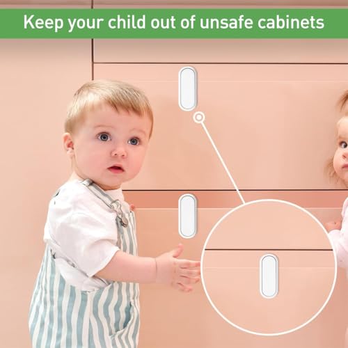 SNOWIE SOFT® 18PCS Drawer Lock Baby Safety Cabinet Latch Designed Rotatable Fridge Child Proof Self Adhesive Proofing Wardrobe Cupboard Door