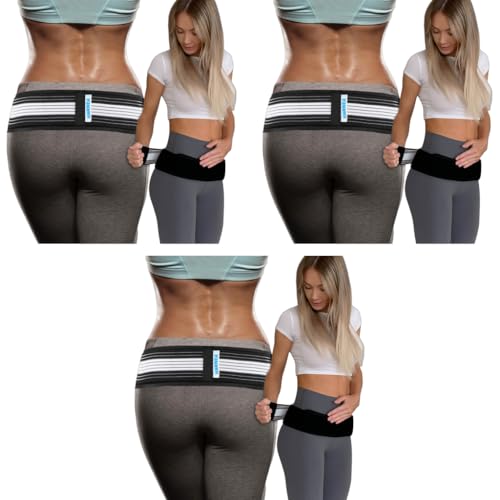 HANNEA® Women Pelvic Support Strap Lower Back Brace Belt Reduce Pain and Muscle Strain Adjustable for After Childbirth 3 PCS