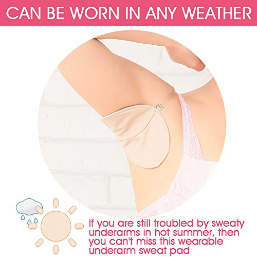 ZIBUYU® 6PCS Sweat Pads for Underarms Women Reusable Underarm Pad Armpit Pads with Invisible Shoulder Strap Washable Comfortable