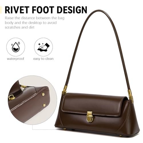 PALAY® Shoulder Bag for Women, Vintage Trendy Women's Purses, Small Vegan Leather Handbags Underarm Hobo Bag Bronze