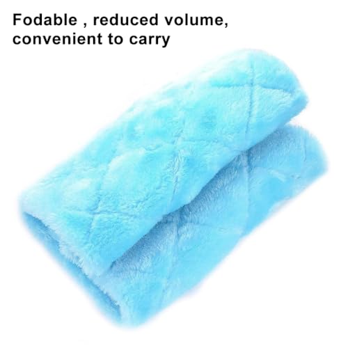 Qpets® Winter Birds Nest Metal Cage Big Size Plush Beds Shed for Parakeet Cockatoo Lovebird Suspended Hammock Hideaway Place L24 W15 H18Cm Blue 3PCS