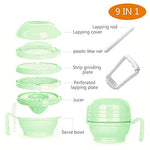 SNOWIE SOFT® Versatile 9 in 1 Baby Food Masher Mill, Food Grinder Cum Processor, Juicer, Fliter, Textured Mashing and Filtering Plates and Serve Bowl Set BPA-Free, Dishwasher Safe