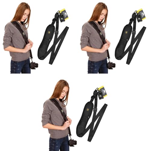 ZORBES® Camera Shoulder Strap with Pockets Breathable Wide Padded Adjustable Quick Release Buckles Universal DSLR 3PCS