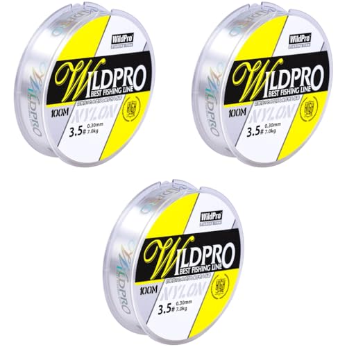 Proberos® Fishing Wire 100m 0.3mm Line Clear Nylon String Invisible Hanging Beading Strong Abrasion Resistant Monofilament 39lbs for Fishing 3PCS