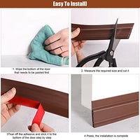 HASTHIP® 2 Pack Door Gap Filler Rubbe, Door Gap Sealing Strip, Dust and Noise Insulation Weather Stripping Strip Tape for Exterior & Interior Doors, 50mm in Width, 39'' Per One (Brown)