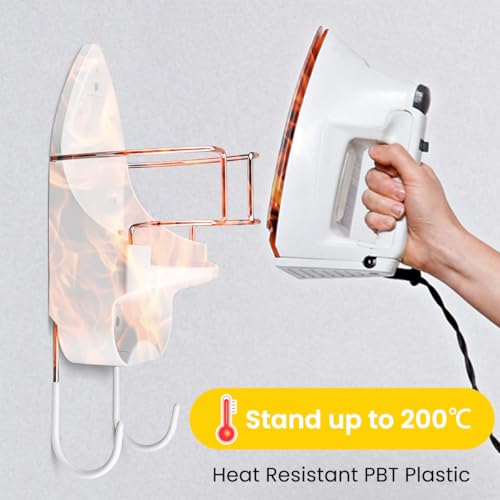 HASTHIP® Wall Mount Iron Board Hanger Electric Holder Storage Organizer with Removable Hooks for Household Bathroom Laundry Room 3 PCS