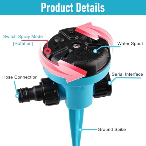 ORTIZA® Garden Sprinkler, Lawn Garden Watering Sprinkler