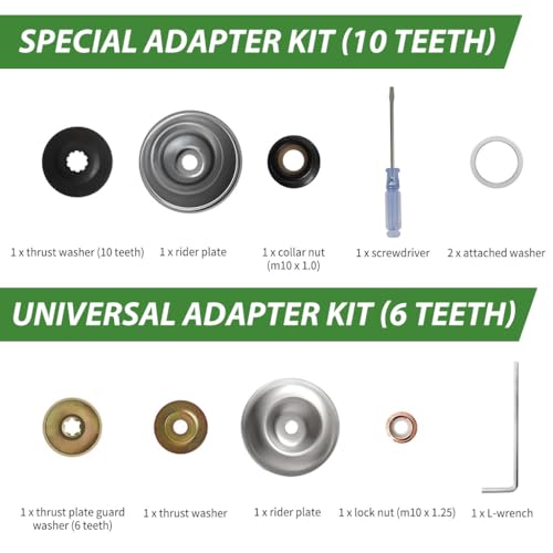 ORTIZA® 2Pcs Brush Cutter Heads Trimmer Head Manganese Steel 3-Wing Trimmer Head Replacement Kit with Bolts Nuts and Tools, 25.4mm Inner Hole Diameter Blade Trimmer Head Universal Grass Cutter Blade