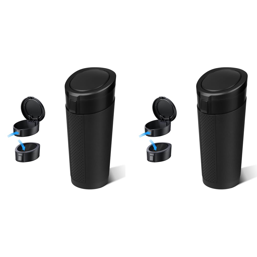 STHIRA Car Trash Can for Cup Holder with Compact 8.8x8.4x18.5cm Design | 2PCS Waterproof Bin
