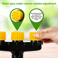 Supvox® Garden Water Pipe Sprayer 4 Nozzle Irrigation Sprinkler Larger Irrigation Area Garden Sprayer Nozzle with Flow-Adjustment Connector