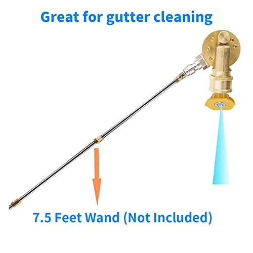 HASTHIP® Heavy Duty 240 Degree Nozzle for Pressure Washers with 7 Angles and Safety Lock, 1/4 Brass Quick Connecting Pivoting Coupler Attachment for Cleaning Hard to Reach Area Max 4500 PSI