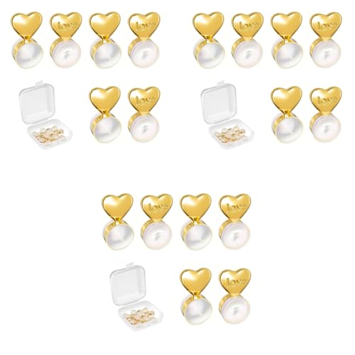 SANNIDHI® 18PCS Earring Supporter for Heavy Earrings Gold Heart Shaped Earring Back Stopper with Box Silicone Earring Backs for Studs Earrings Dangle Earrings Heavy Earrings Supporter for Ears
