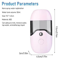 MAYCREATE® Nano Facial Mist Sprayer, 50ml Mini Portable Nano Face Mist Spray Machine Mister, USB Rechargeable Beauty Skin Care Machine for Face Hydrating, Daily Makeup