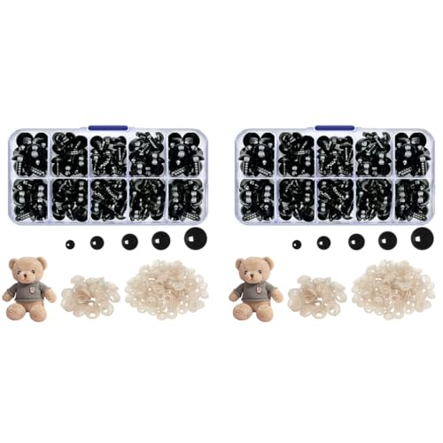 ZIBUYU® 142PCS Safety Eyes with Washers for Doll Colorful Plastic Stuffed Crochet for DIY Making Crafts Animals Black