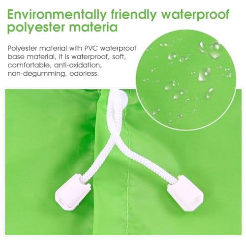 Optifit® Poncho Raincoat for Kids Boys Girls with Hood, Polyester Rain Ponchos with Pockets and School Bag Coverage, Bright Color Raincoat for 3-7 Years Old Kids(Green) 3 PCS