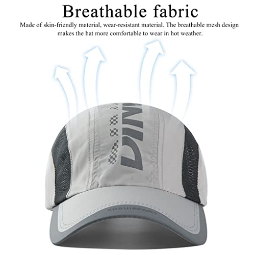 GUSTAVE® Baseball Caps for Men Women Sports Cap Breathable Cotton Cap for Men Women Summer Cap Outdoor Fishing Outside Hiking Adjustable Buckle Closure - Grey 2 PCS