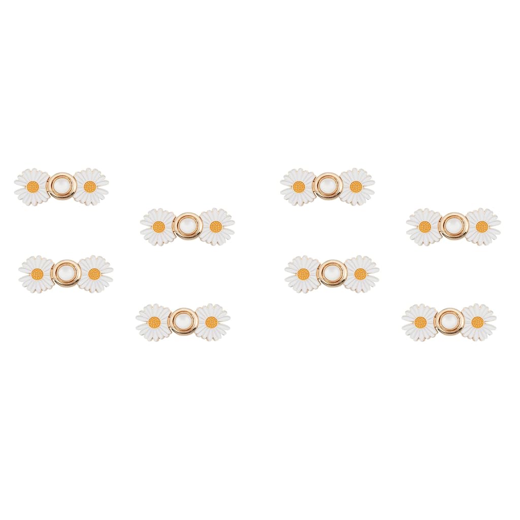 ZIBUYU Jeans Daisy Waist Adjusters for Pants and Skirts featuring No Sew Alloy Buttons | 8 Set Reusable Tighteners