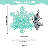 HASTHIP® Happy Frozen Birthday Elsa Cake Topper, Frozen Theme Birthday Decoration for Girl Kids/Frozen Elsa Princess Theme Birthday Decoration Ttems