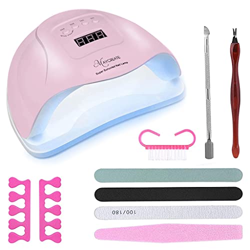 MAYCREATE® 120W UV LED Nail Lamp - Faster Nail Dryer Gel Polish Light,UV Gel Lamp With 36 Light Beads & 4 Timer Setting,Professional Curing Lamp for Fingernail and Toenail (Pink)