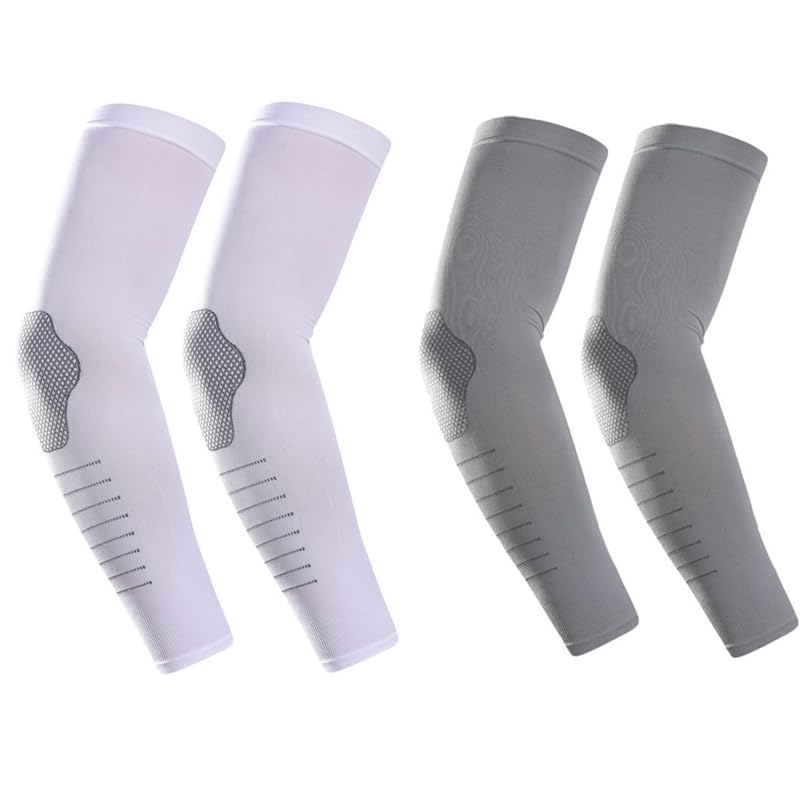 GUSTAVE® 2 Pairs UPF 50+ Ice Silk Arm Sleeves for Men Breathable Quick Dry Sun Arm Sleeves, Stretchy Close Fit Outdoor Arm Sleeves for Driving, Sport, Hiking, Fashion Outdoor Men's Arm Sleeves