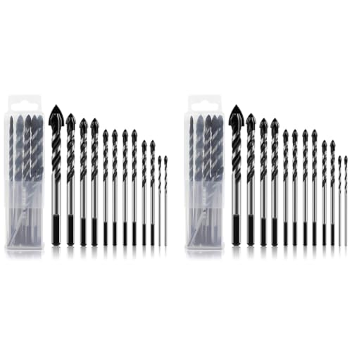 Serplex® 24PCS Drill Bits Set 6 Sizes 3.14-4.72inch Masonry and Concrete Professional Carbide Tip for Glass Tile Brick Cement Plastic Wood