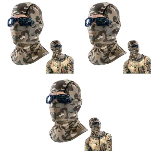 Optifit® Summer Balaclava Face Mask Quick Dry Cooling Fabric Sun Protection Outdoor Slim Hat with Breathable Mesh Cover High Stretchy for Riding Hiking Camping 3PCS