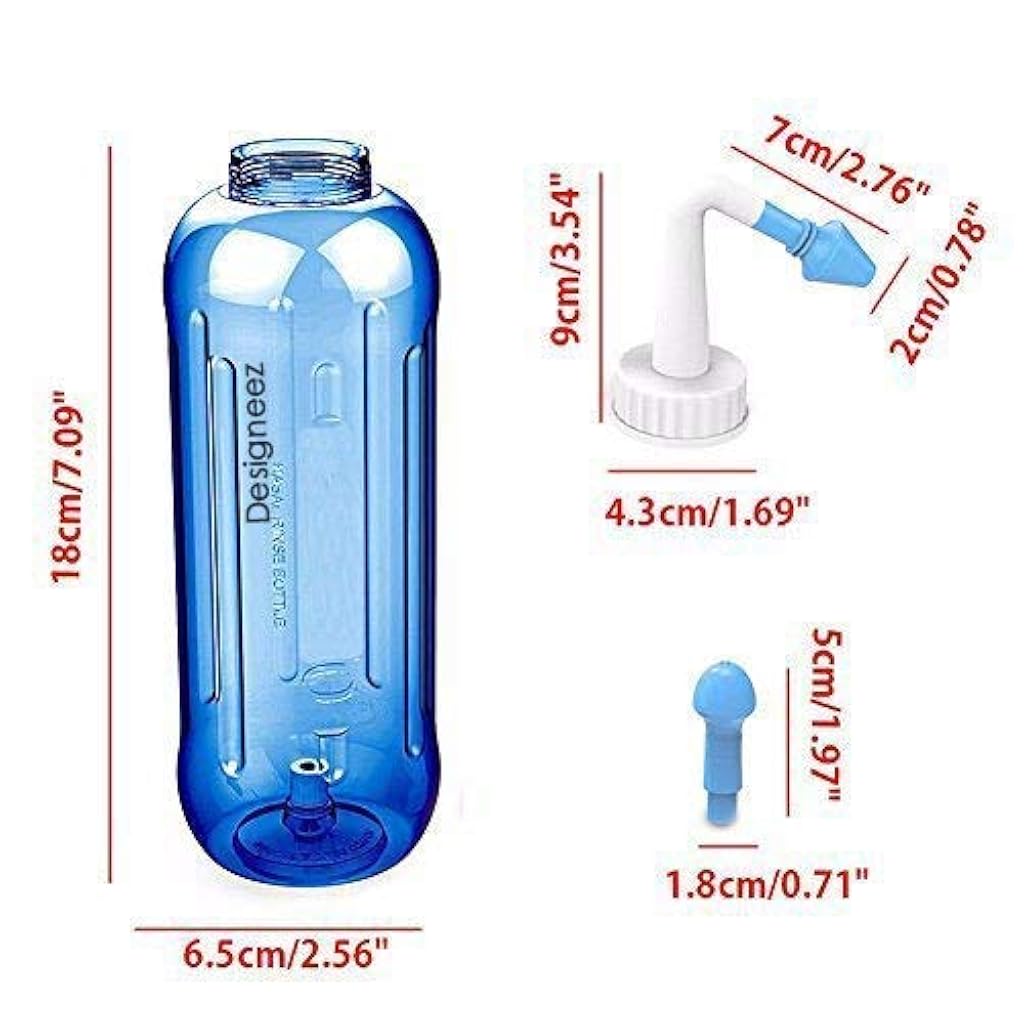 HANNEA® 2PCS 500Ml Neti Pot Nose Wash System With Waterpulse Nose Cleaner With Sinus Nasal Pressure Neti Pots for Sinus Jal For Adults Children Care(500ml)