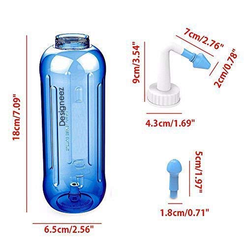 HANNEA Neti Pot Nose Wash System 500ml for Sinus Relief with Easy Flow Control | Safe for Adults and Children