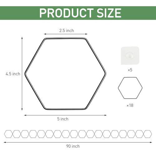 HASTHIP® 36PCS Garden Chain Trellis for Climbing Plants Metal Hexagon Plant Wall Indoor Outdoor Vine Support Modern Houseplant Accessories
