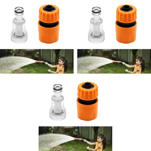 HASTHIP® Quick Connector for Pressure Washer Filter Garden Hose Fitting Set Includes 3/4 Inch Inlet Nozzle Suitable for Ballorex Starq Gaocheng JPT Bosch ResQtech 3PCS