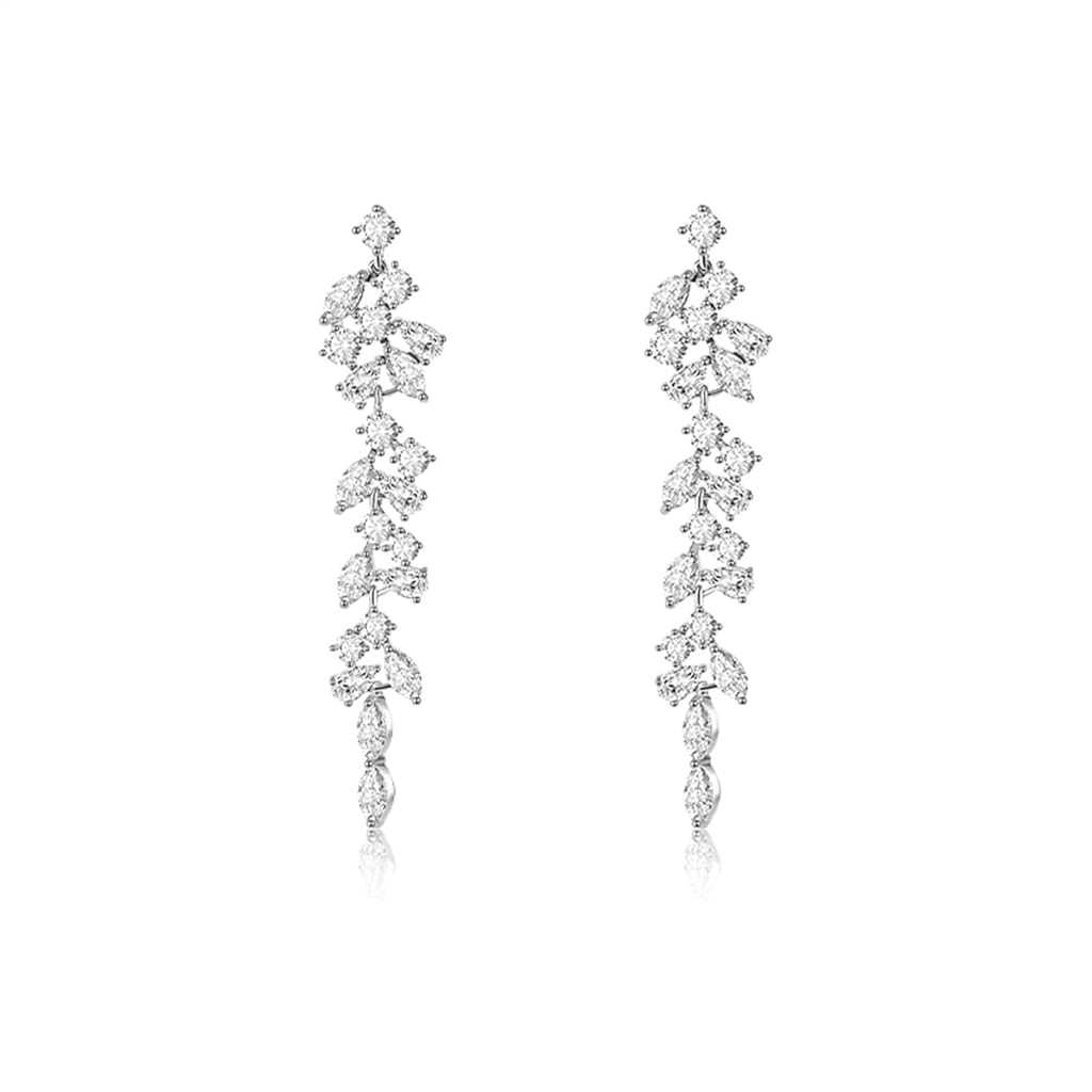 ZIBUYU® Fringe Rhinestone Drop Dangle Earrings For Women,Long Formal Country Concert Long