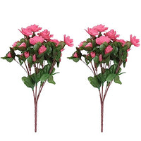 HASTHIP® 2 Bouquets Rhododendron Artificial Flower, Retro Style Natural Simulated Flowers DIY Fake Flowers for Home Decor Indoor and Wedding, Pink