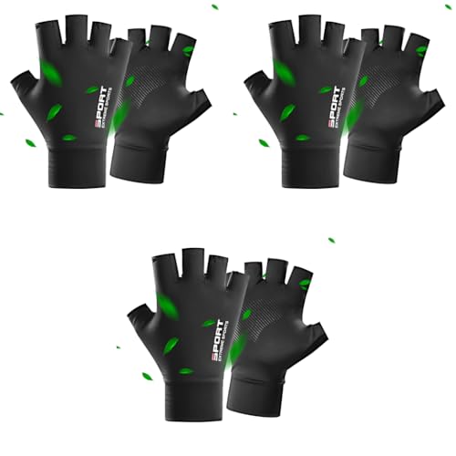 Proberos® Fingerless Riding Gloves Compression Sport Fitness Breathable Summer Anti-Slip Palm Fashion Unisex Rock Climbing Hiking Fishing Cycling Workout 3 PCS