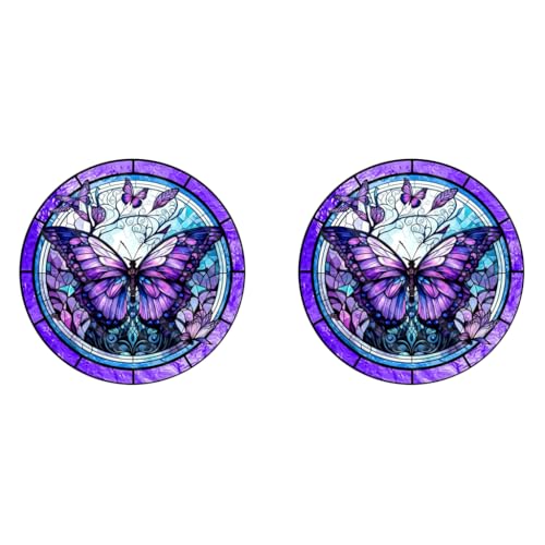 HASTHIP® Butterfly 5D Diamond Painting Kit - DIY Adult & Kids Craft, Full Set with Tools, Home Wall Decor, Aesthetic Artwork, Ideal for Gifting, Blue & Purple, 14x14 Inch 2 PCS