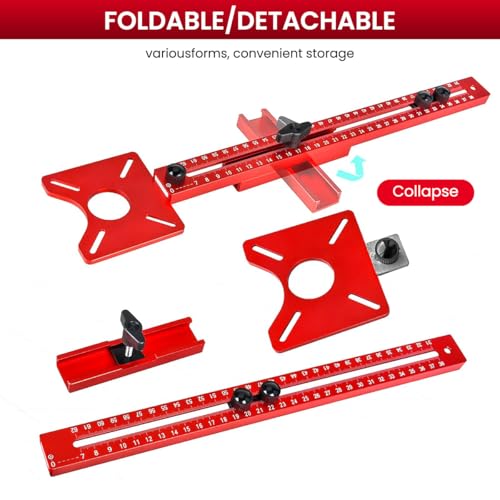 Serplex® 4 in 1 Router Milling Groove Bracket Aluminum Alloy Circle Cutting Jig Multifunctional Cabinet Hardware Guide Adjustable Tool for Woodworking 3 PCS