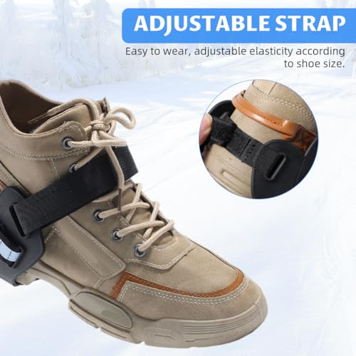 Proberos® Spikes Ice Crampons Shoe Grips, with 9 Steel Spikes and Reflective Strips, Stainless Steel Anti-Slip Traction Cleats for Winter Hiking, Mountain Roads, Outdoor Walking, for Shoe Size UK 7-10