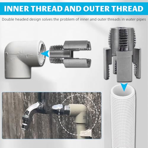 Serplex® Pipe Threading Die Head for Electric Drill 2 in 1 Integrated Internal External Tool with Hex Shank Universal 1/4 Inch Threader 3PCS