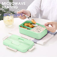 HASTHIP® Lunch Box with Tableware Combo for Kids Boys Adults Leakproof Tiffin Box Set 1000ml Bento Boxes for School or Work Portion Containers BPA Free 3 Compartments Lunch Boxes