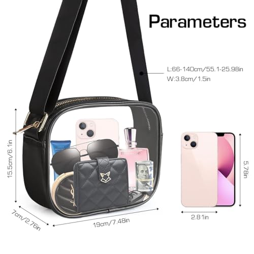 PALAY® Crossbody Bag For Women Messenger Bag Waterproof Sling Bag for Women with Adjustable Shoulder Strap Transparent Purse Clear Bags