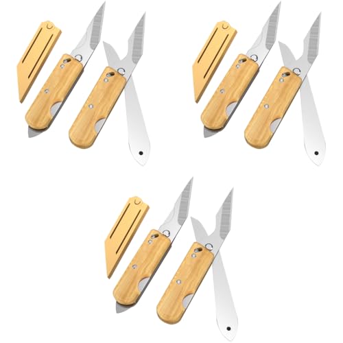 HASTHIP® Grafting Cutter Tool 3 in 1 Gardening Shears Wooden Handle Rugged Steel Cleft with Sheath Multifunctional 3PCS