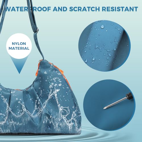 PALAY® Gym Bag Fashion Nylon with Shoe Compartment Lightweight Duffle Shoulder Travel Waterproof Day Pack Adjustable Strap Blue 3 PCS