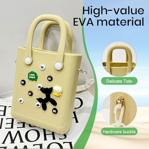PALAY Fashion Phone Bag Handbag Small Handbag with Shoulder Strap Waterproof EVA Fun Cartoon Hand Bag Beach Bag Folding Handle Design Small Handbag Crossbody Bag Gift for Girls, 15x7x20cm