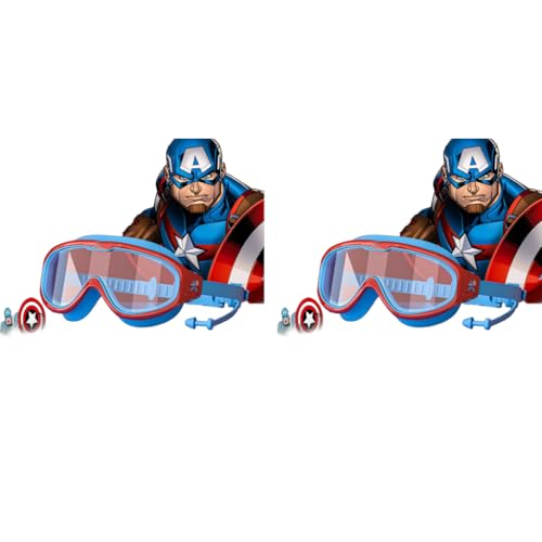 Proberos® Swimming Goggles for Kids 6-12 Years Old Super Hero Joint Payment UV Protection Anti-fog Coated HD with Leak-Proof Integrated Earplugs Adjustable Silicone Head Strap Storage Box 2PCS