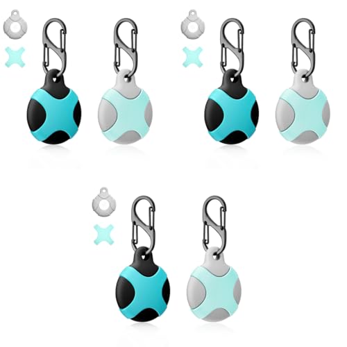 ZORBES® 2 Packs Airtag Keychain for Apple Holder Anti-Lost Shockproof Cover Scratch Resistant Protective Case for Key Bag Pet Cat Dog Luggage Not Include Airtag 3 PCS