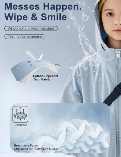 Venzina® Kids Outdoor Jacket, Fashion Hiking Jacket Windproof & Splashproof Zippered Hoodie, Dual Pocket Design, Elastic Cuff, Autumn Spring Outdoor Coat for Girls & Boys,