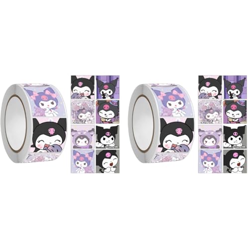 HASTHIP® 500PCS Kuromi Stickers 8 Designs Melody Cute Decals Assorted Kawaii Gifts for Kids Teens Girls Adults Ideal DIY Decor Gift for Sanrio Fans