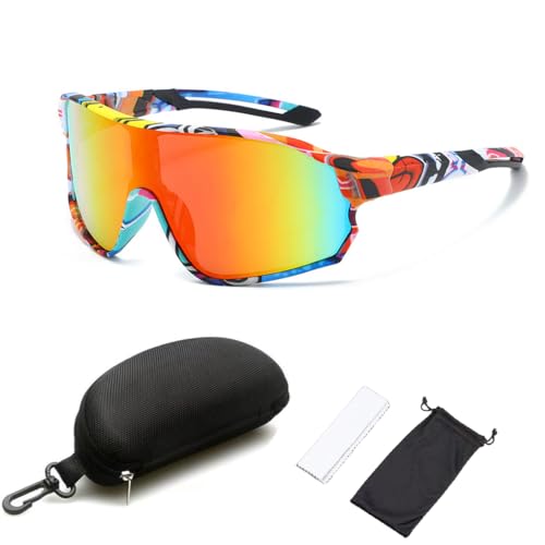 Proberos® Upgraded Outdoor Cycling Sunglasses Bicycle Windproof Sunglasses Colorful Lenses Sunshade Sports