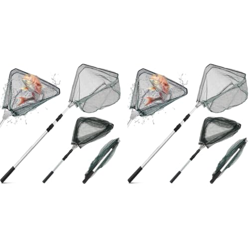 Proberos® Foldable 66 inch Telescopic Portable Fishing Landing Net with Aluminum Alloy Handle 2 PCS