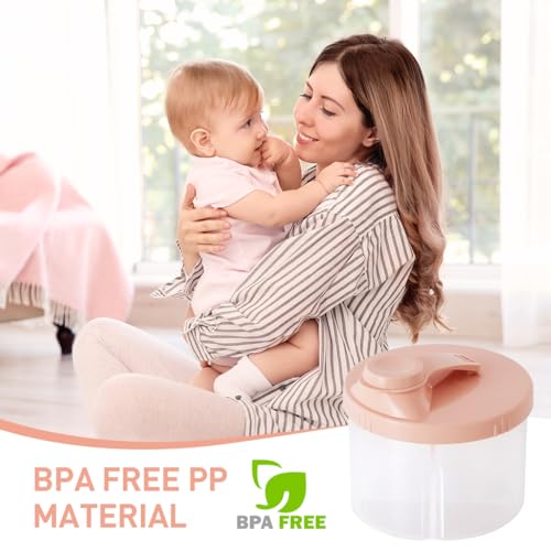 SNOWIE SOFT® 160G Baby Formula Dispenser 4-Compartment Bulk Powder Container Food Grade PP Travel Milk Powder Snacks Pink 2PCS